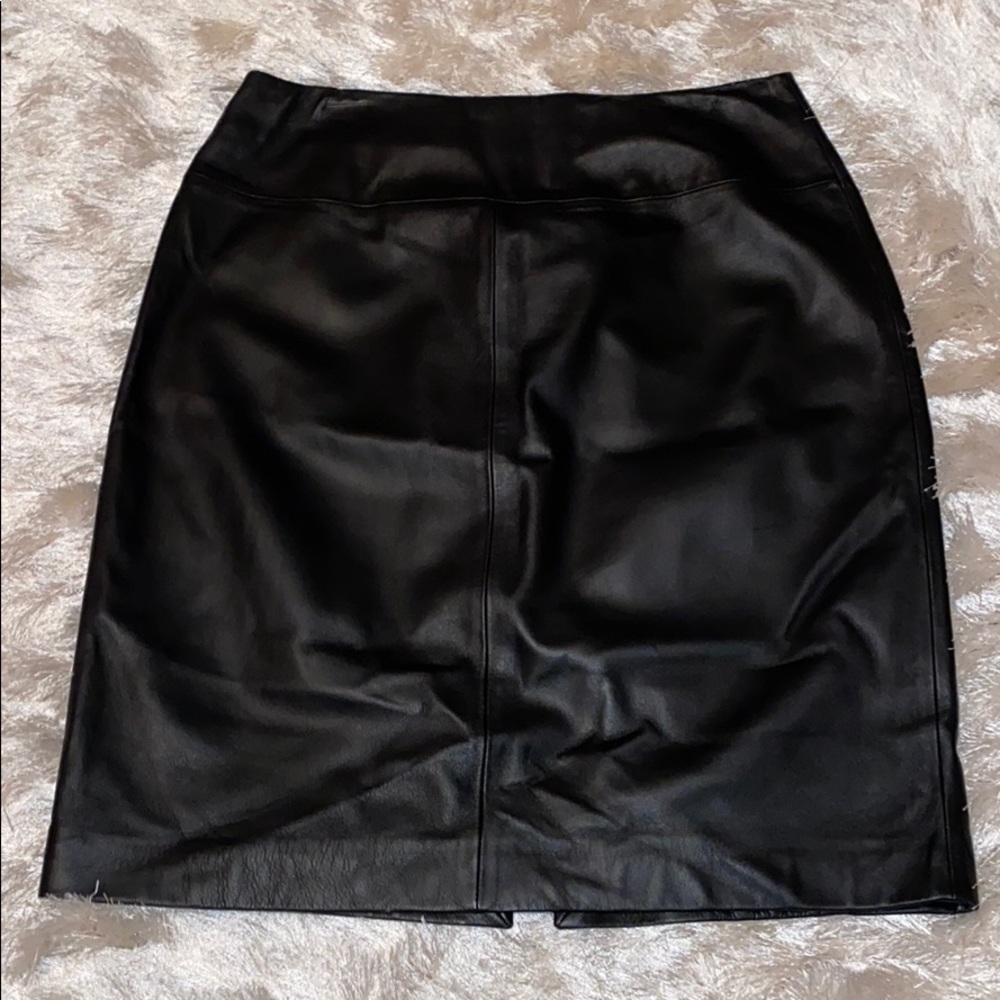 New genuine leather skirt knee length